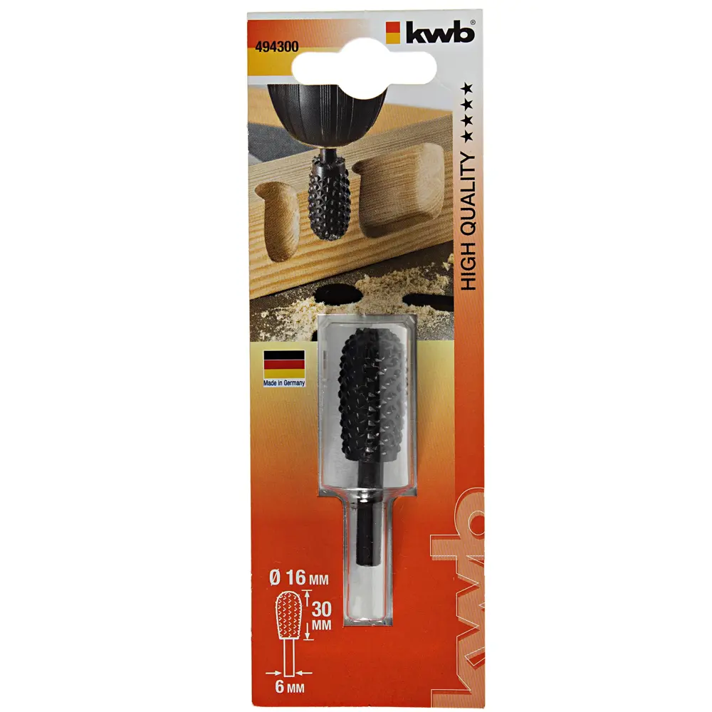 Фреза-рашпиль по дереву, овальная, 16х30 мм KWB STLM-2062484 - Вид №2