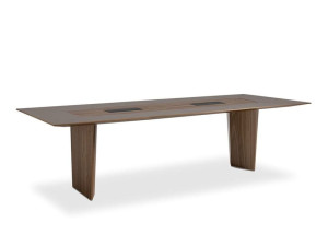 Деревянный прямоугольный стол для совещаний с электрической розеткой