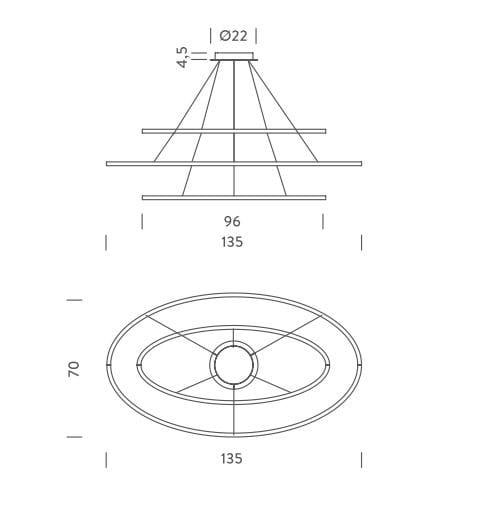Экструдированный алюминиевый светодиодный подвесной светильник NEMO эллипс ARCH-00095439 - Вид №2