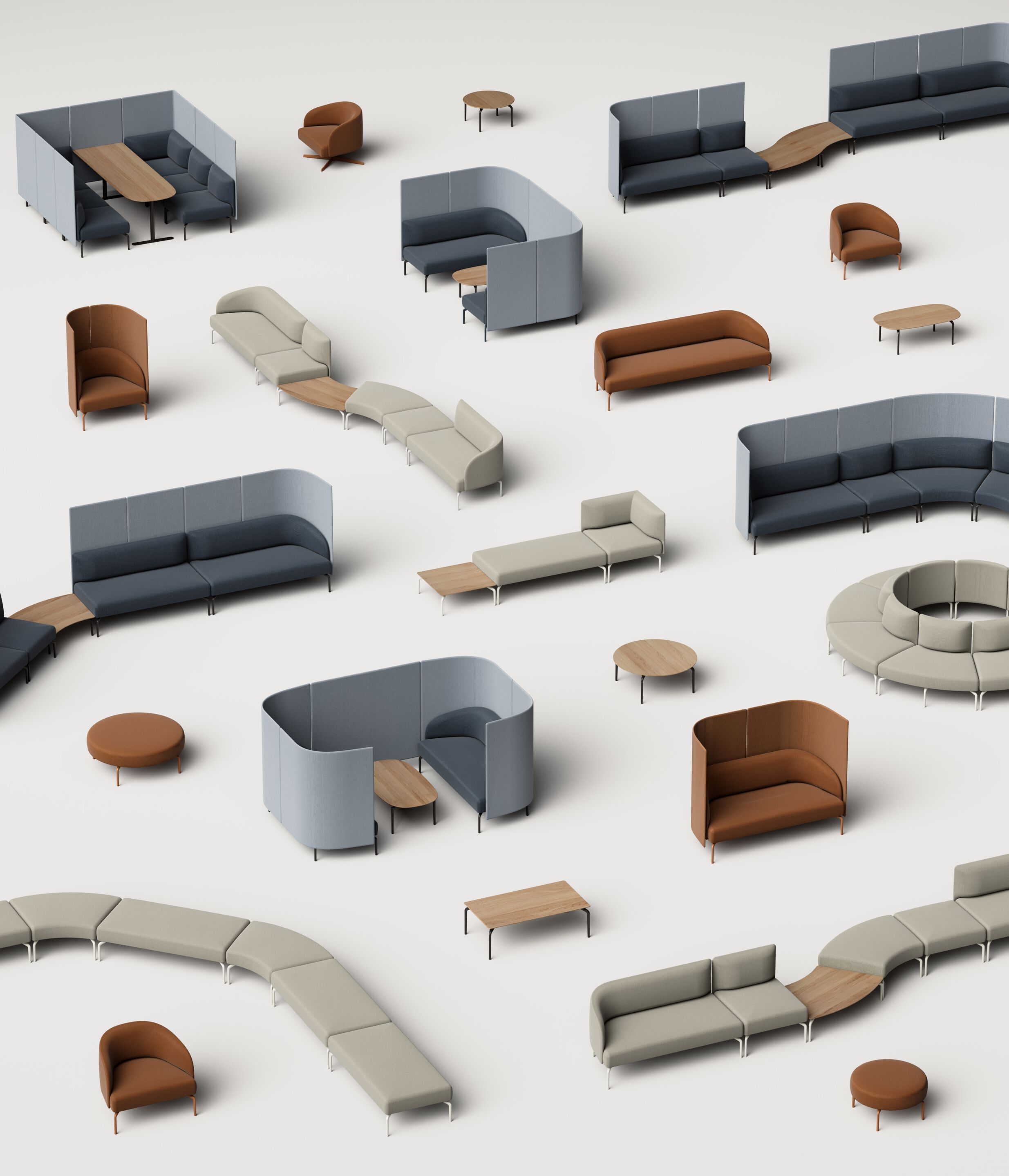 Модульный изогнутый диван из ткани INCLASS Kern ARCH-00026070 - Вид №3