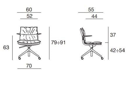 5 спиц подлокотник ткань операционный офисный стул Sesta Chic ARCH-00090428 - Вид №2
