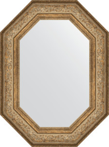 BY 7249 Зеркало в багетной раме - виньетка античная бронза 109 mm EVOFORM Octagon