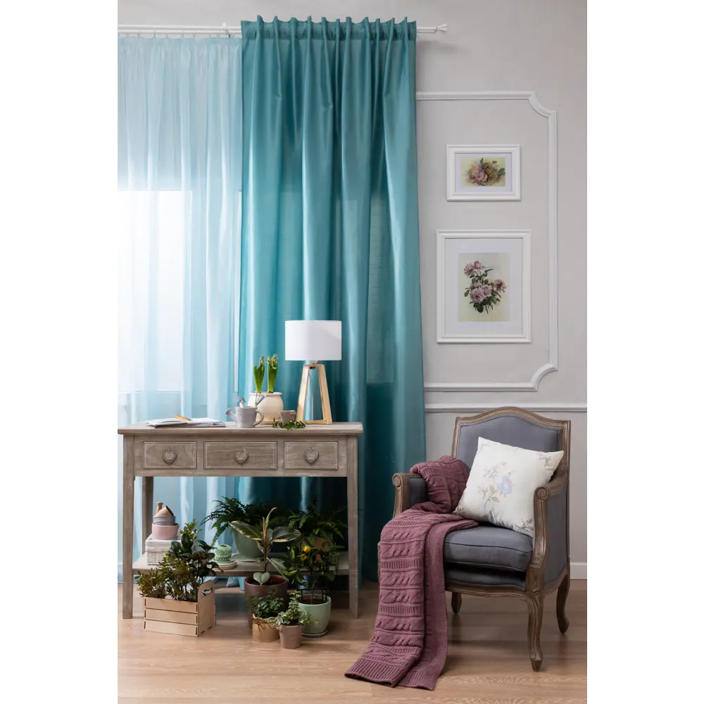 Тюль на ленте 300х280 см микровуаль цвет голубой INSPIRE STLM-2053205 - Вид №8