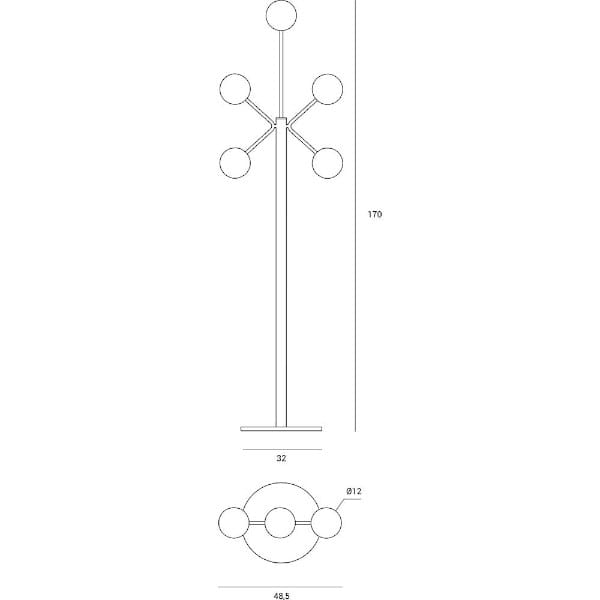 Торшер из боросиликатного стекла и металла Miloox ARCH-00038503 - Вид №2
