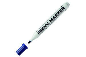 16191314 Перманентный маркер со скошенным наконечником 1-4,5мм синий MAR482C/3 MARVY UCHIDA