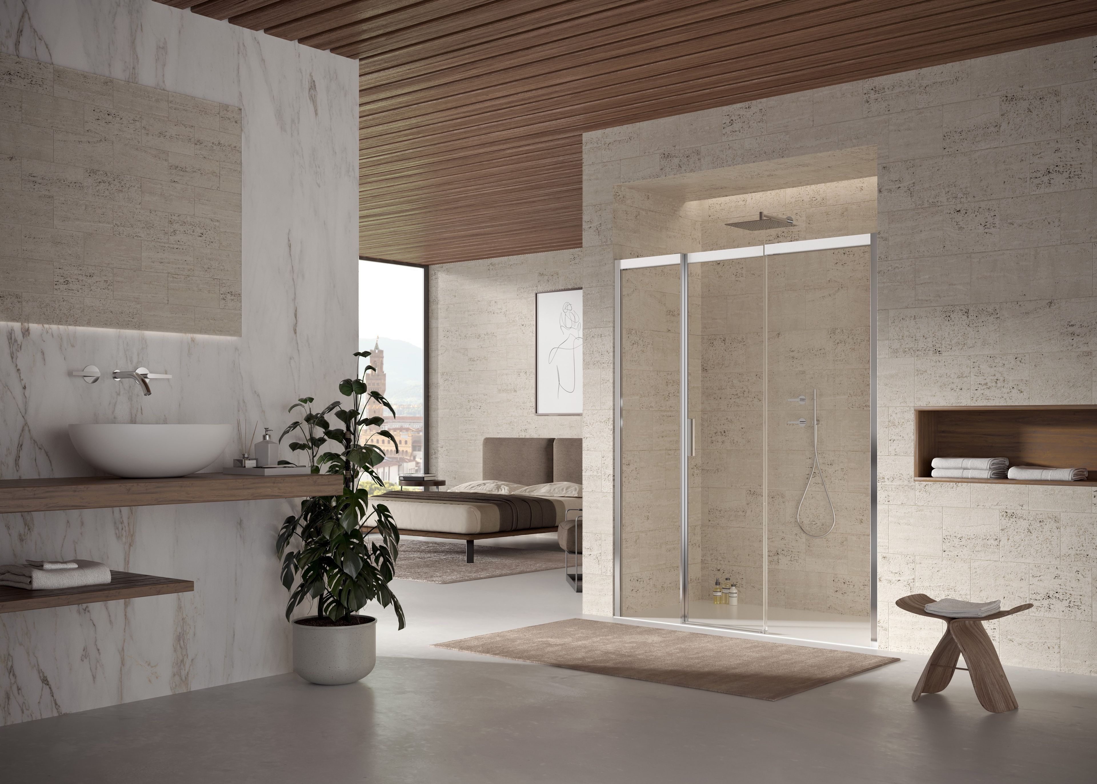 Алюминиевая и стеклянная душевая кабина с раздвижной дверью DUKA вода 5000 ARCH-00071644 - Вид №11