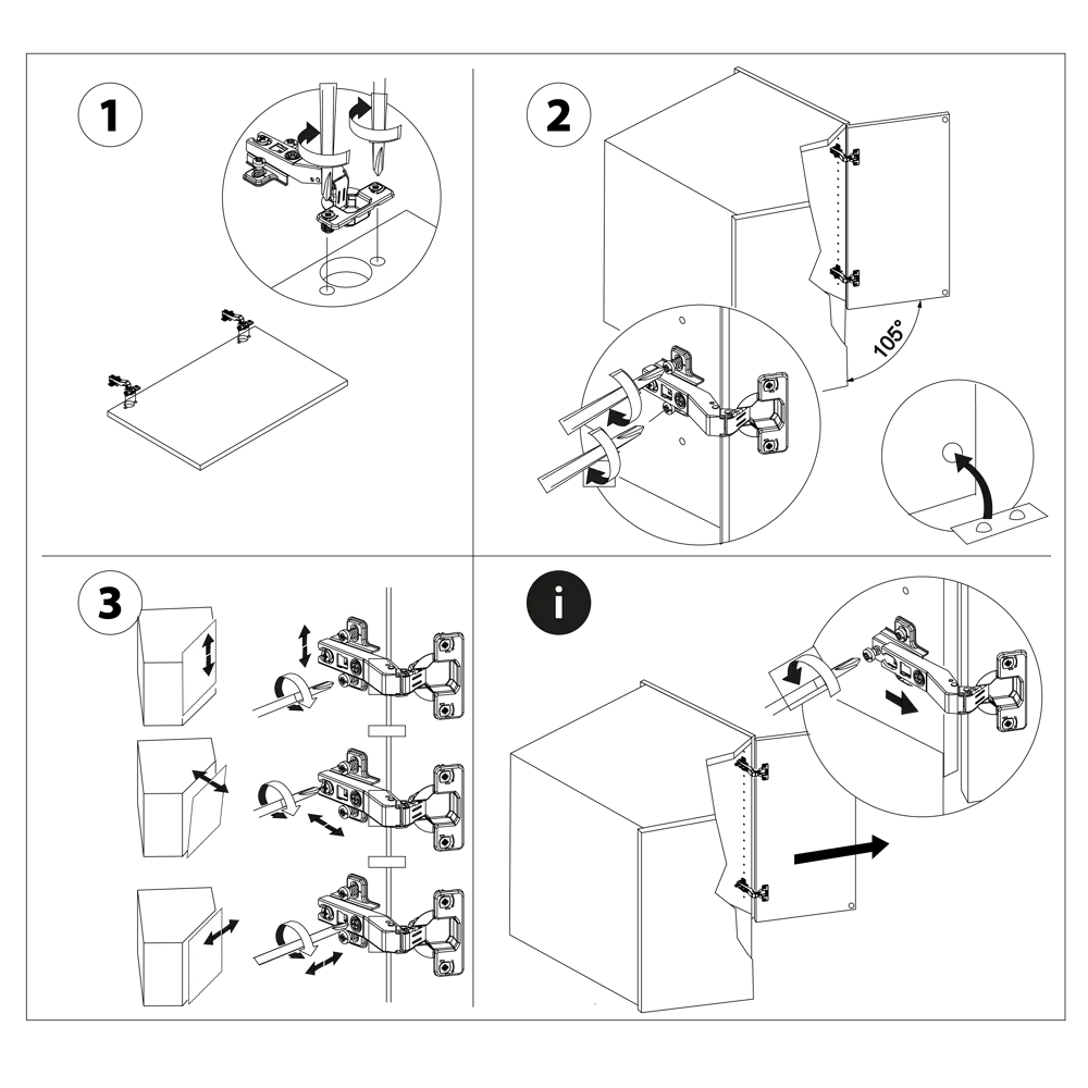 Комплект петель 105 градусов KONSENSA сталь 2 шт STLM-2202983 - Вид №6
