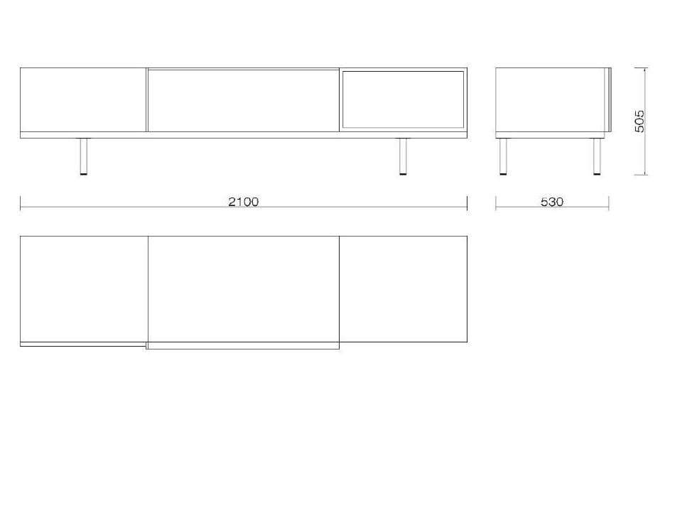 Деревянный низкий ТВ-шкаф Morelato ARCH-00099110 - Вид №2