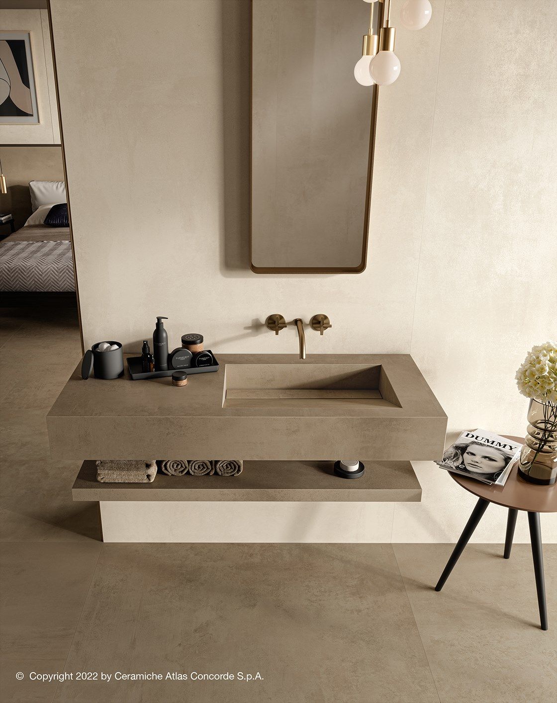 Одиночная подвесная раковина из керамогранита Atlas Concorde Habitat Contract ARCH-00070716 - Вид №2