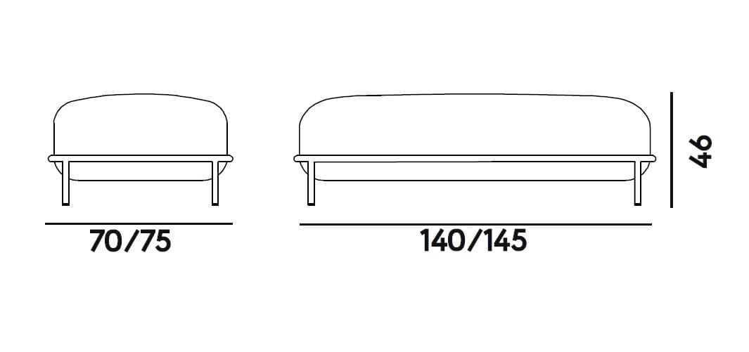 Металлическая мягкая скамья Billiani Bold ARCH-00035796 - Вид №2