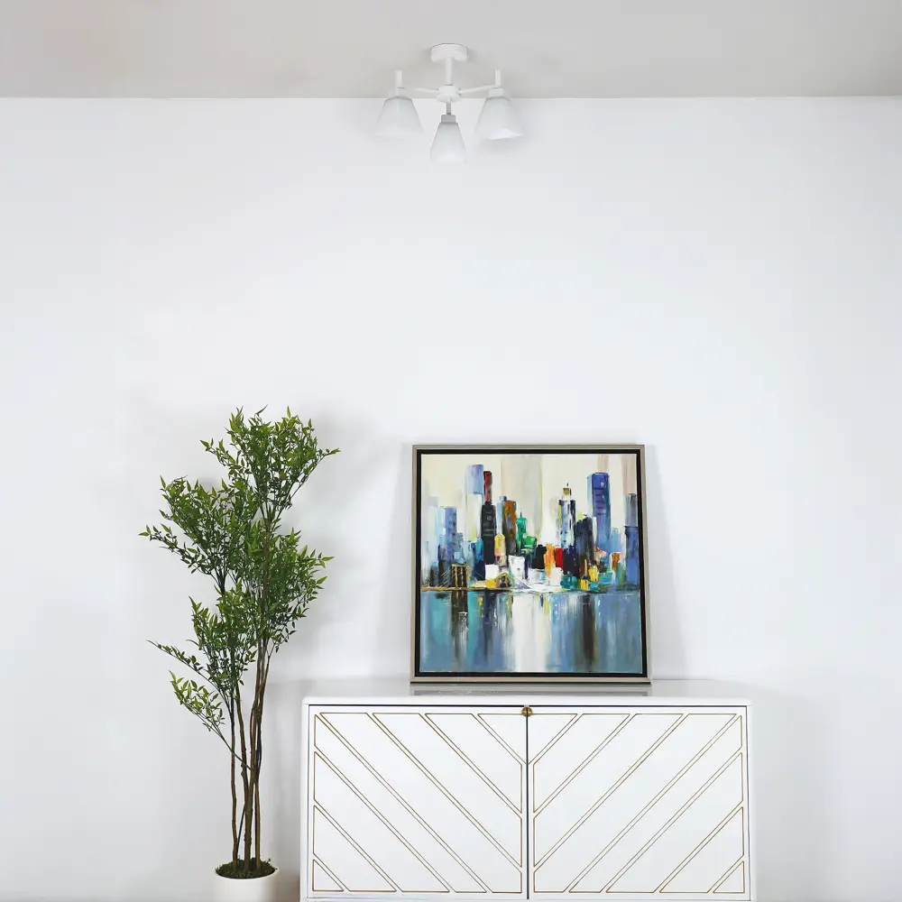 Люстра на штанге Cello 3 лампы 12 м² цвет белый SCHAFFNER STLM-2196106 - Вид №9