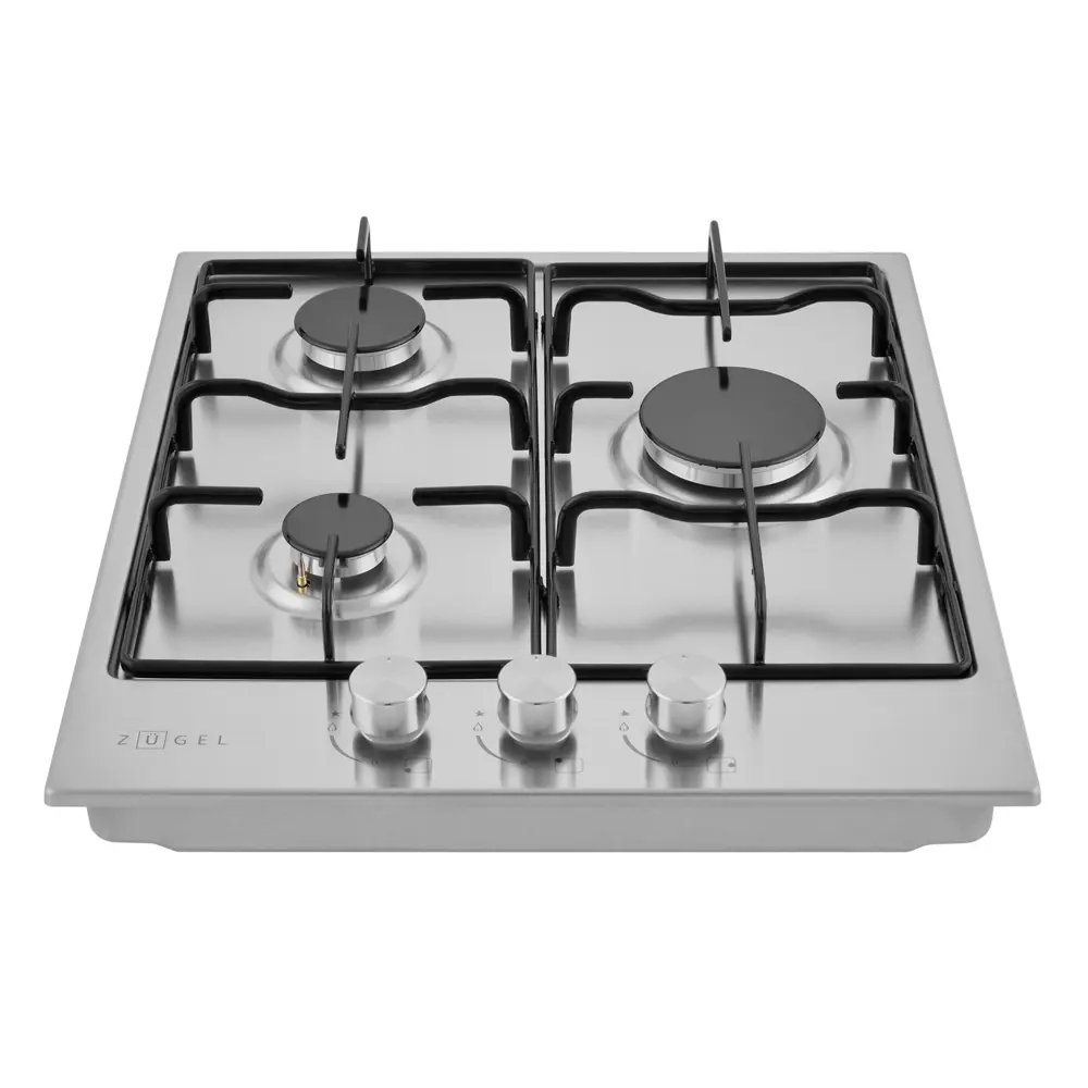 Газовая варочная панель Zugel ZGH453X 45 см 3 конфорки цвет серый STLM-2137106 - Вид №2