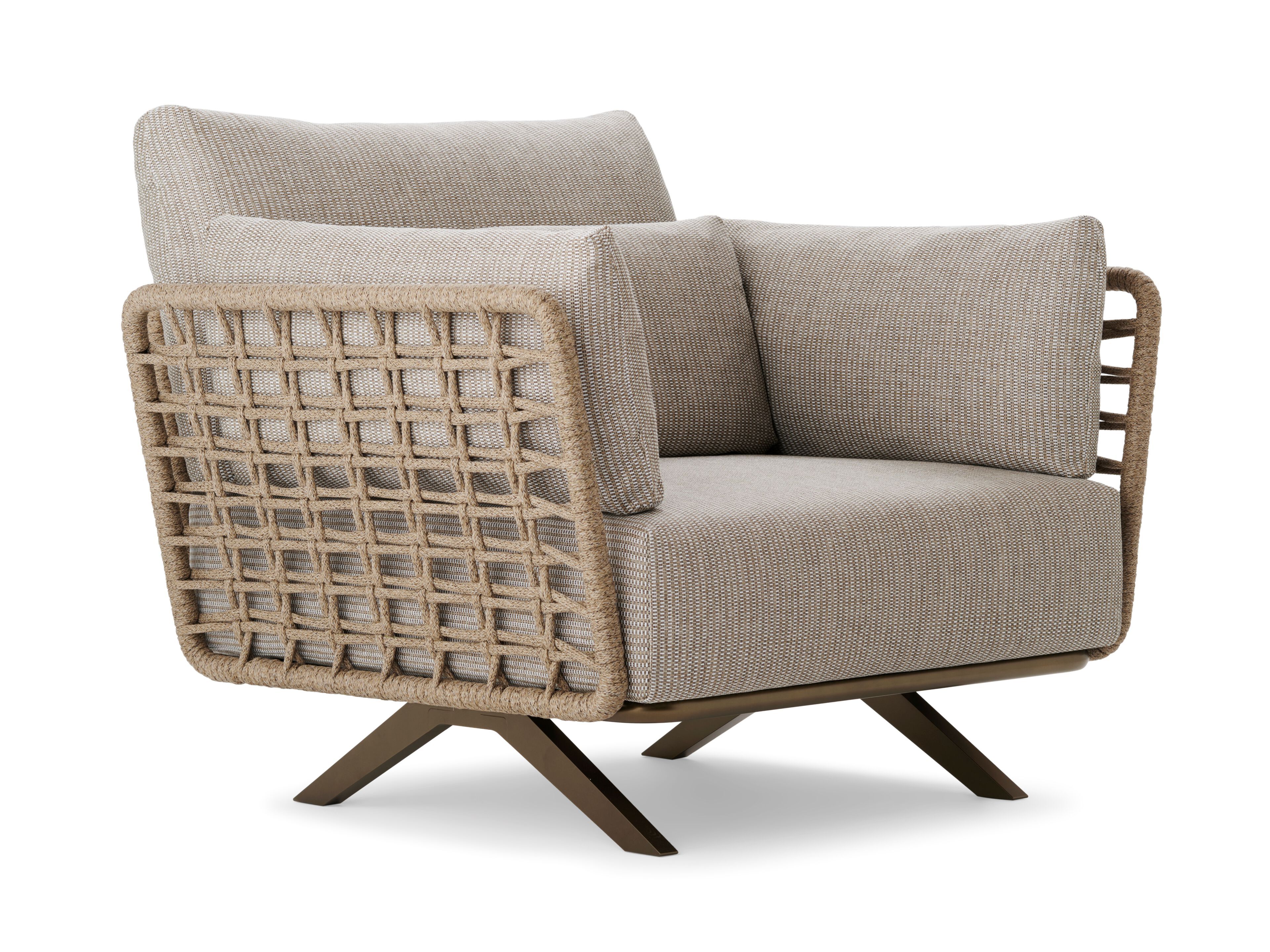 Плетеное кресло с полиэфирной веревкой и подлокотниками Roberti Armàn ARCH-00111387