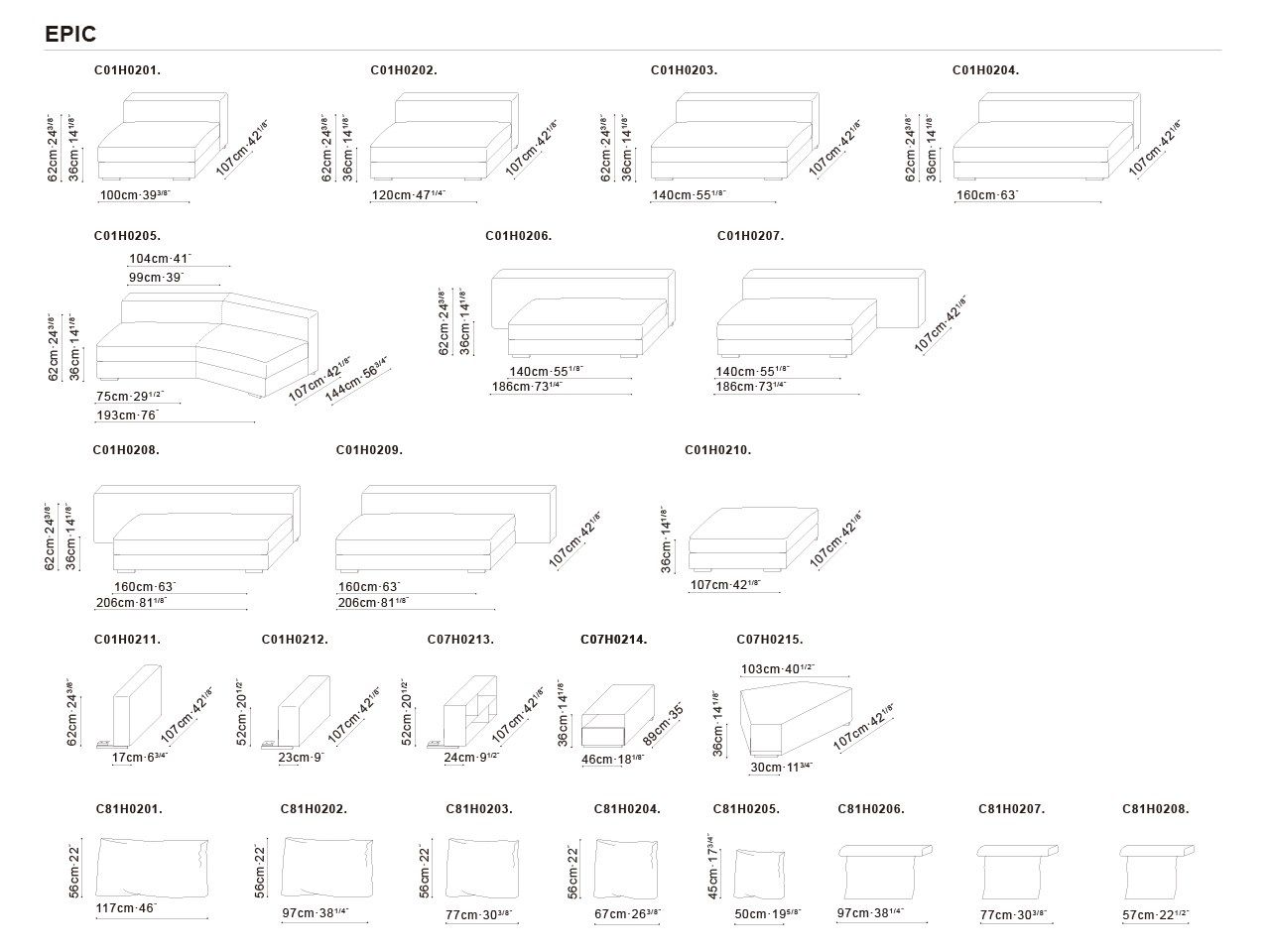 4-местный модульный тканевый диван CAMERICH EPIC ARCH-00106485 - Вид №4
