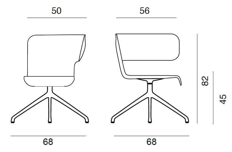 Алюминиевый окунь ткань поворотный стул BBB Twiss ARCH-00000953 - Вид №2