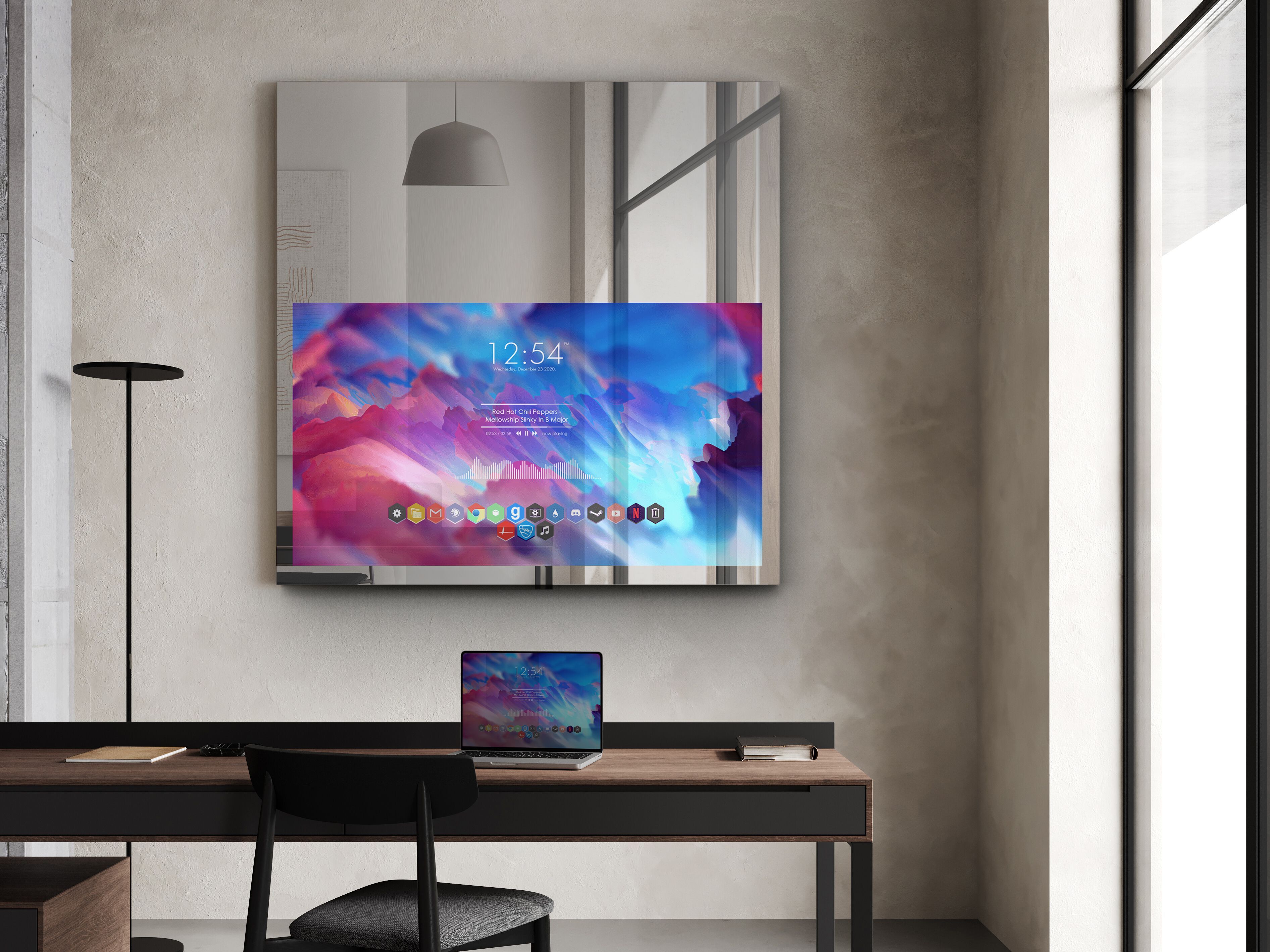 Прямоугольное настенное зеркало со встроенным отсеком для телевизора NEOD Neptune ARCH-00123057 - Вид №2