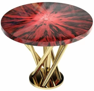 Malabar Круглый журнальный столик из фанерованной древесины для гостиной Nebula