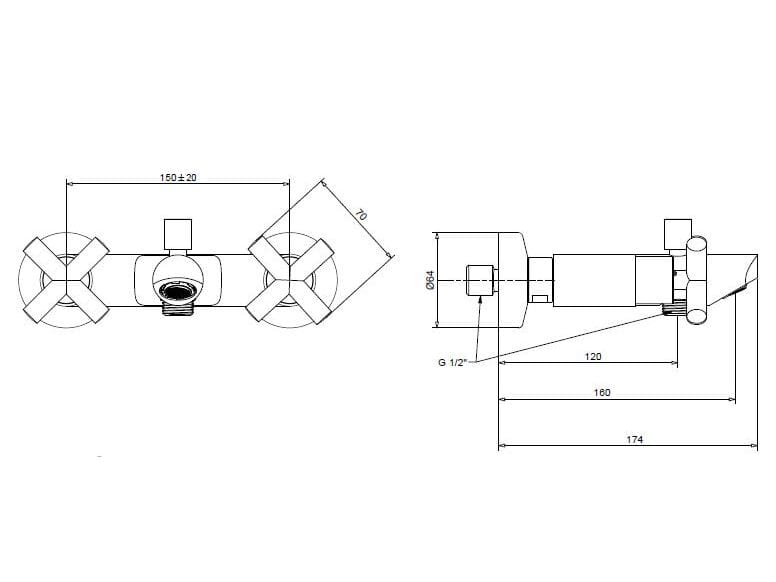 Набор для ванной из хромированной латуни Bugnatese Rodos ARCH-00085300 - Вид №2