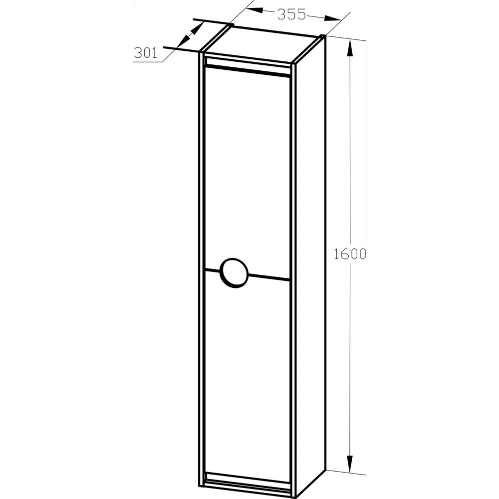 Пенал Aquaton Анси 160 см цвет морская волна STLM-2022413 - Вид №3