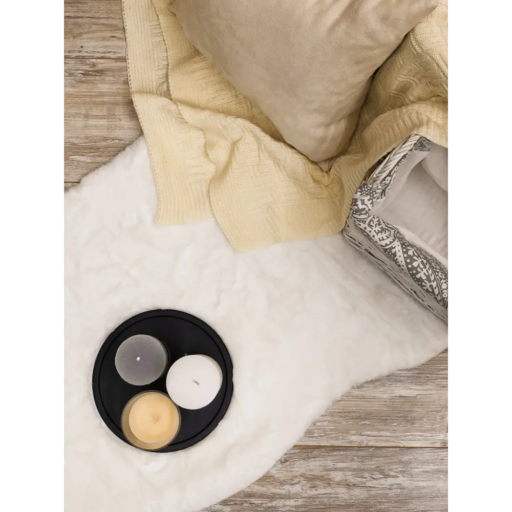 Шкура искусственная полиэстер 55х80 см цвет белый CTIM STLM-2170343 - Вид №5