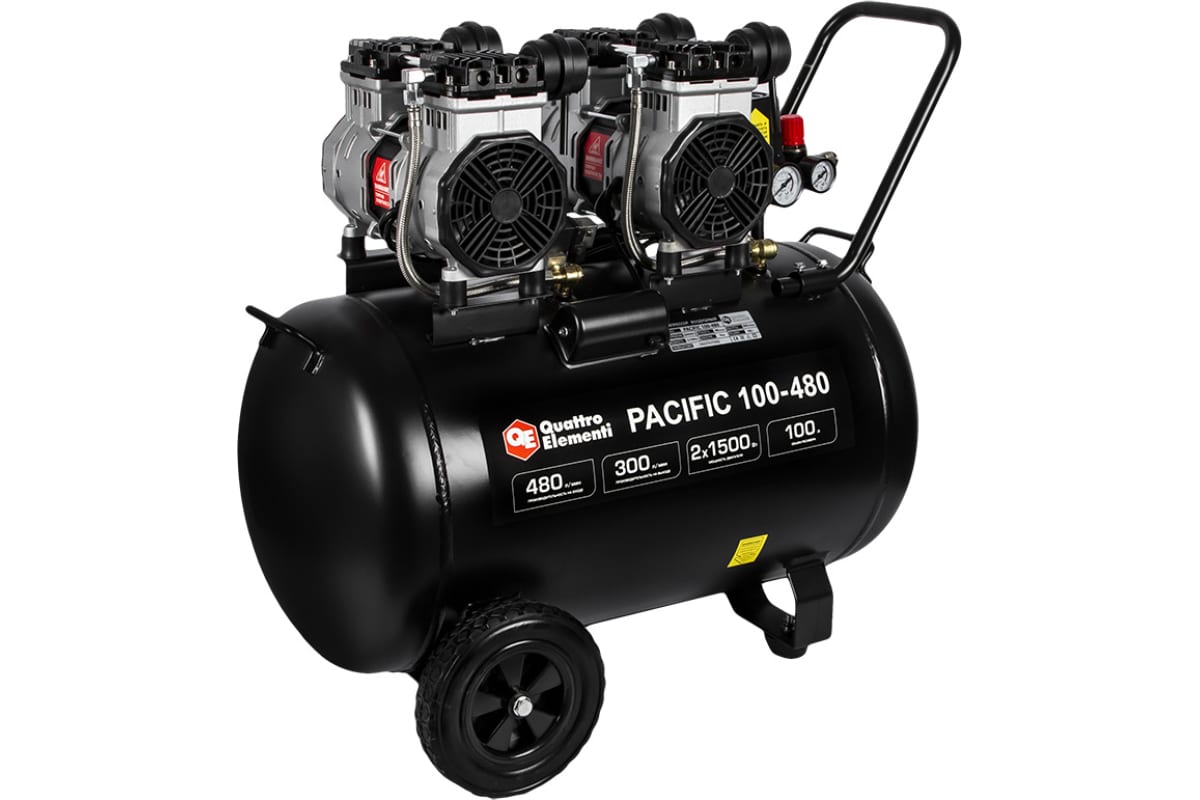 Компрессор поршневой безмасляный Quattro Elementi PACIFIC 100-480 9014345 STDN-0147268 - Вид №5