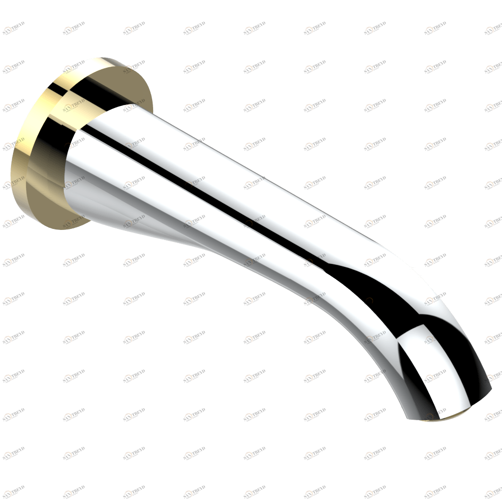 U4A-22G Излив для ванны встраиваемый в стену - ГОЛИАФ Thg-paris Diplomate с гладкими кольцами Хром-золото U4A 22G CAT.A