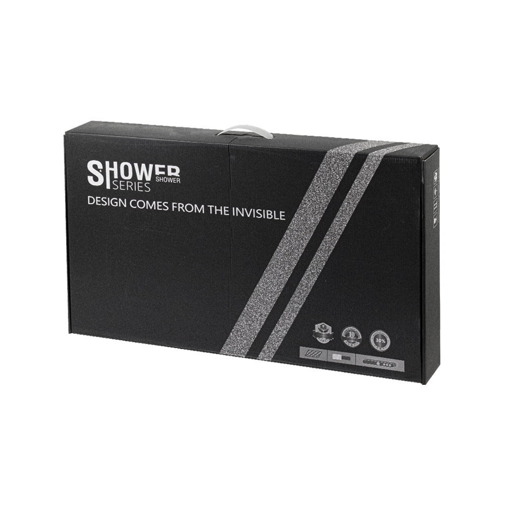 GFmark - Смеситель + стойка душевая "тропический душ" с двумя лейками, НОВАЯ СИСТЕМА, БЕЛЫЙ с ХРОМОМ, код: 3073  - Вид №1