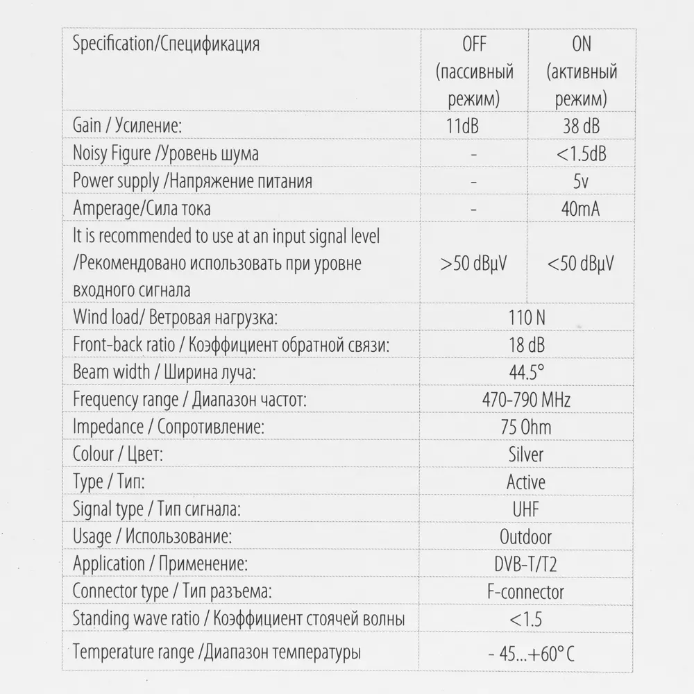 Антенна телевизионная наружная AV 9360 с усилителем GODIGITAL STLM-2117936 - Вид №6