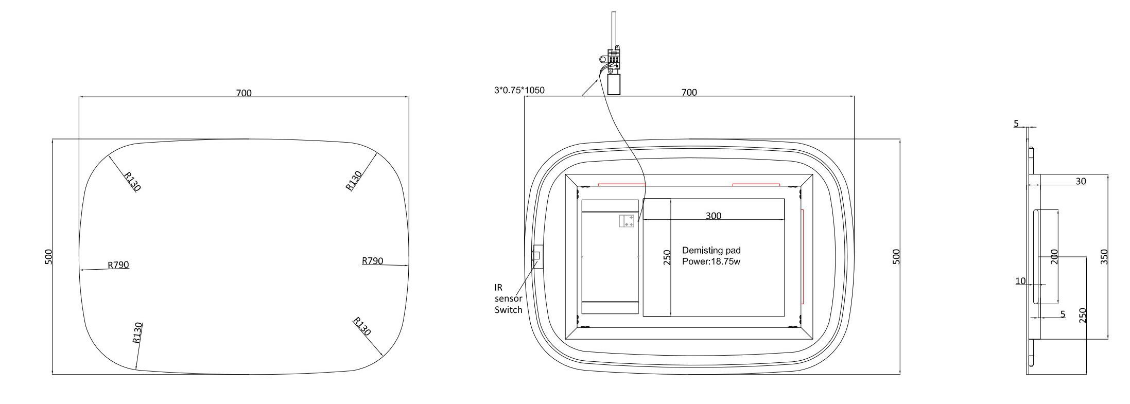 Настенное зеркало для ванной комнаты CROSSWATER ARTIST ARCH-00017375 - Вид №2