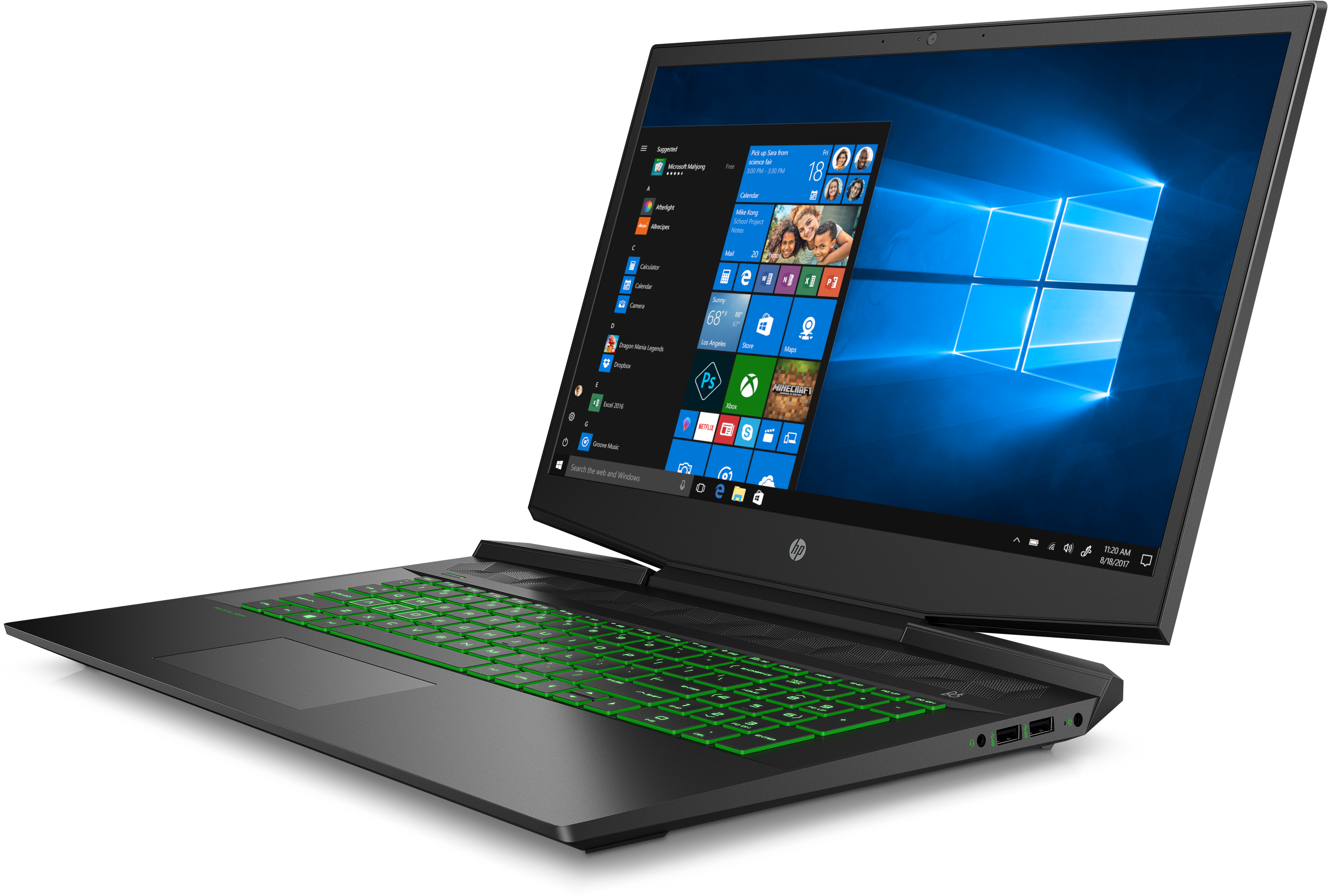 22V31EA#ACB pavilion gaming 17-cd1056ur 17.3"(1920x1080 ips)/intel core i7 10750h(2.6ghz)/16384mb/1000+256pcissdgb/nodvd/ext:nvidia geforce gtx 1650(4096mb)/cam/wifi/52.5whr/war 1y/shadowblack w/ acid green pattern /w10 HP Santreyd  - Вид №1