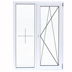 Окно пластиковое ПВХ VEKA двустворчатое 1160x1000 мм (ВхШ) однокамерный стеклопакет белый/белый