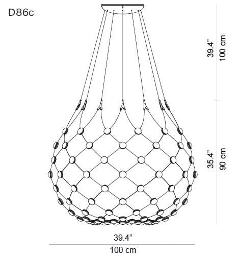 Светодиодный подвесной светильник из поликарбоната и стали LUCEPLAN сетка ARCH-00133003 - Вид №6