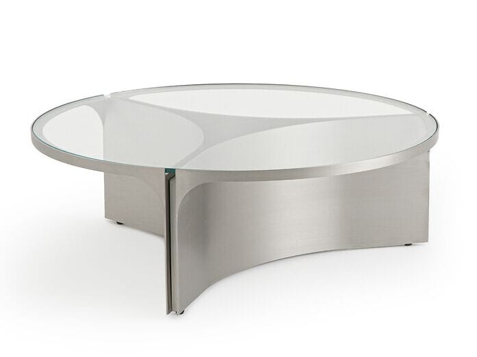 Круглый журнальный столик из нержавеющей стали и стекла AMPM Gira ARCH-00056850 - Вид №11