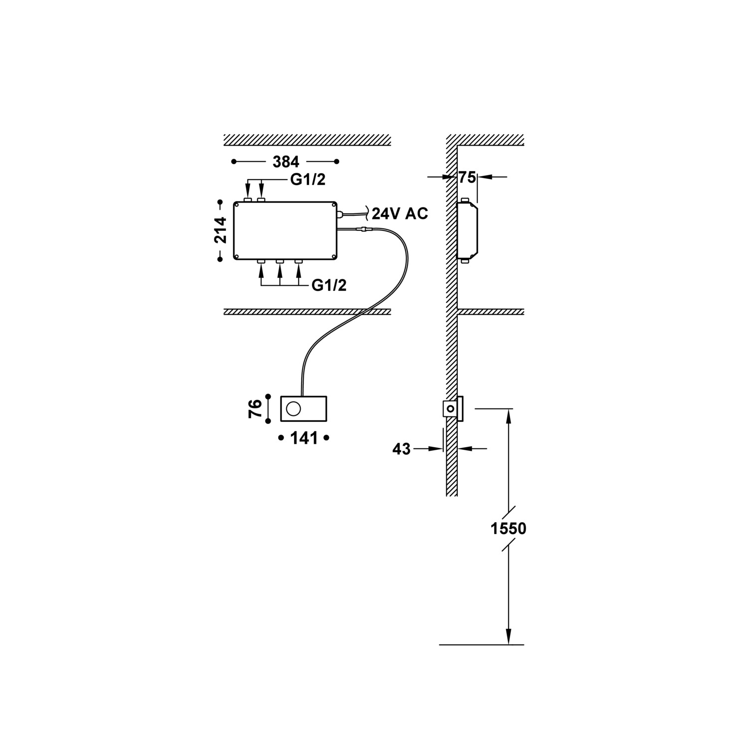 SHOWER TECHNOLOGY Control termostático electrónico empotrado de 3 vías Shower technology-49288399 TRES Electronic - Вид №1