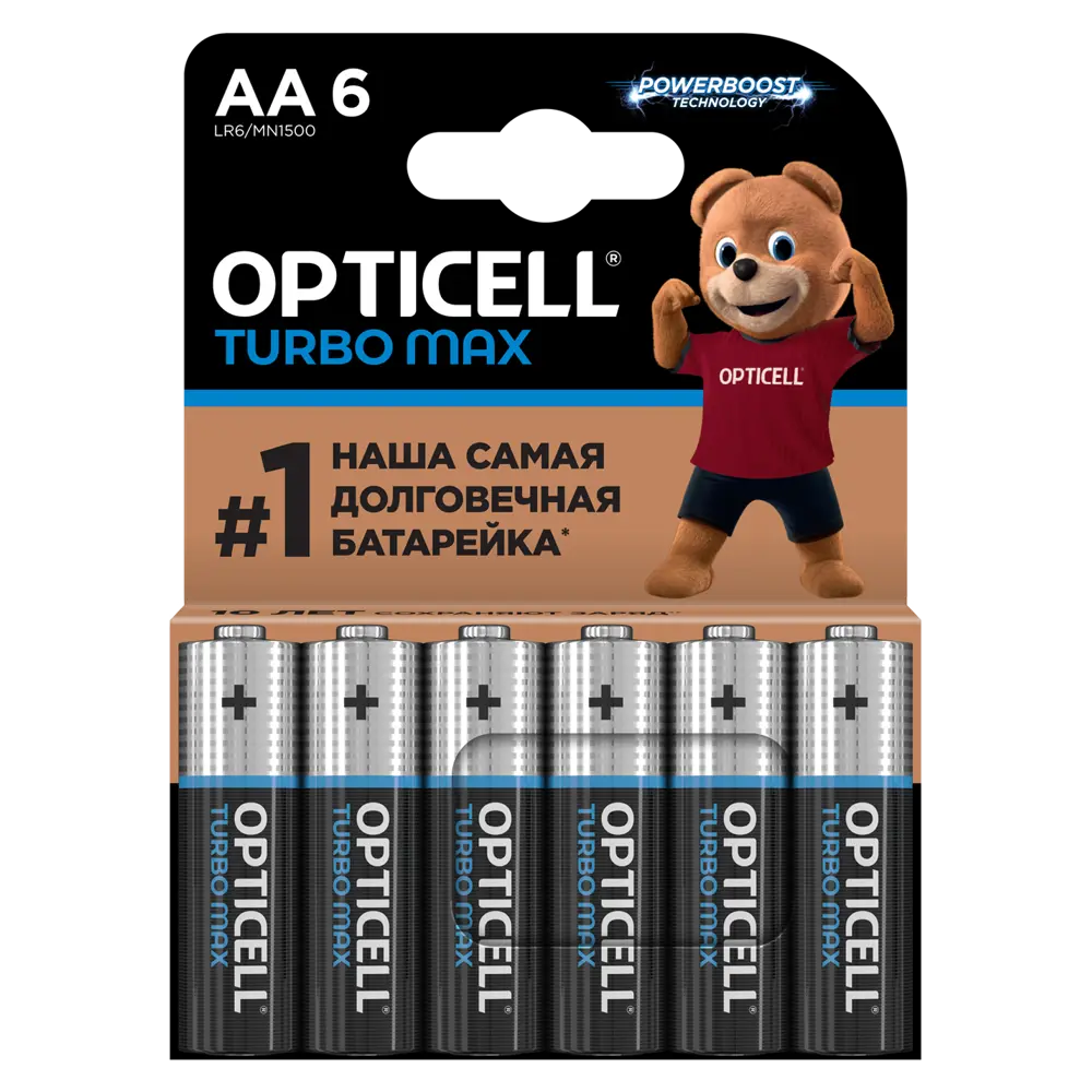Батарейка алкалиновая Opticell Turbo Max LR06 AA 6 шт STLM-2152525