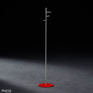 GSTH3V-BPR Вешалка для одежды с 3 вогнутыми крючками, основание: красное. PHOS