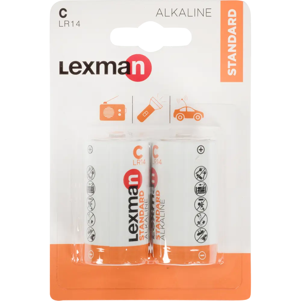 Батарейка Lexman C (LR14) алкалиновая 2 шт STLM-2116626