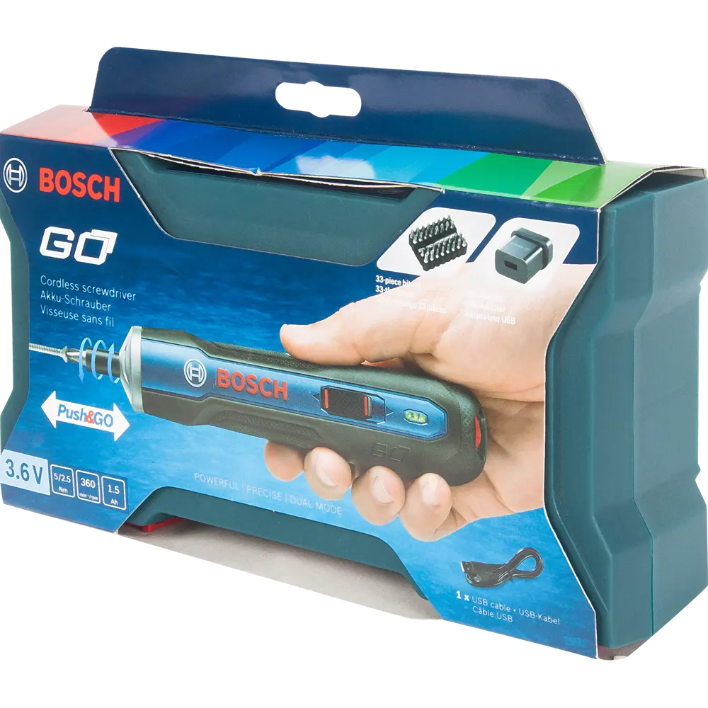 Отвертка аккумуляторная Bosch Go, 3.6 В Li-Ion 1.5 Ач, набор бит 33 шт BOSCH PROFESSIONAL STLM-2138994 - Вид №4