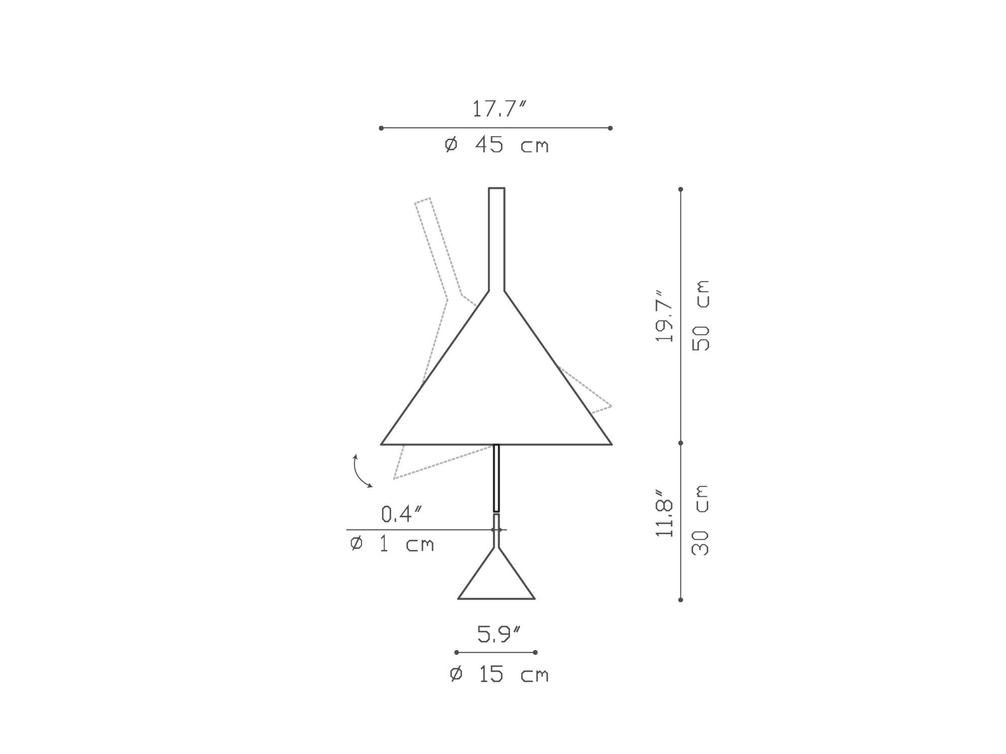 Регулируемая металлическая настольная лампа Vertigo Bird воронка ARCH-00114797 - Вид №8