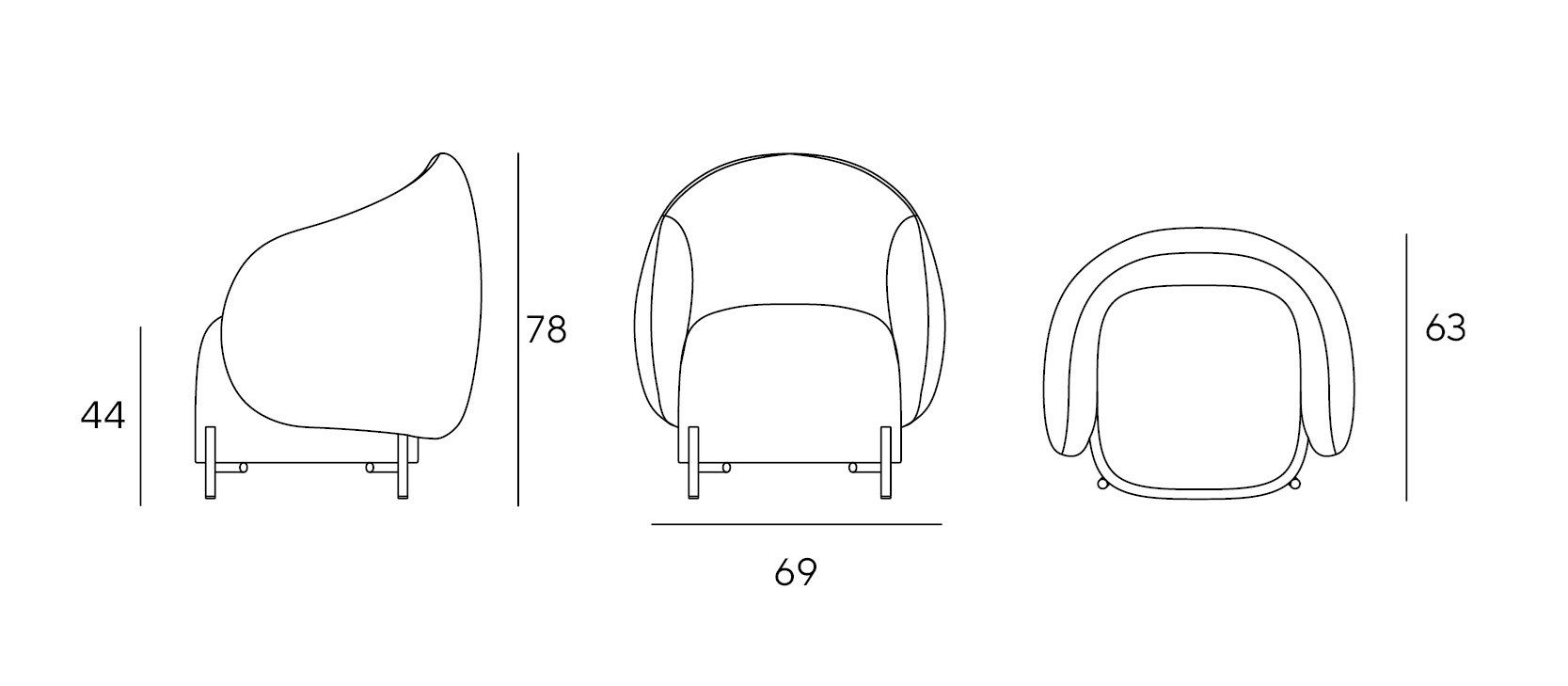 Тканевое кресло с подлокотниками Innova Imbottiti Mella ARCH-00030646 - Вид №4
