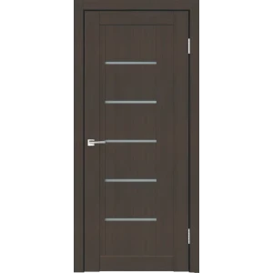 Дверь межкомнатная со стеклом Некст 3 60x200 см ПВХ цвет черное дерево с замком и петлями