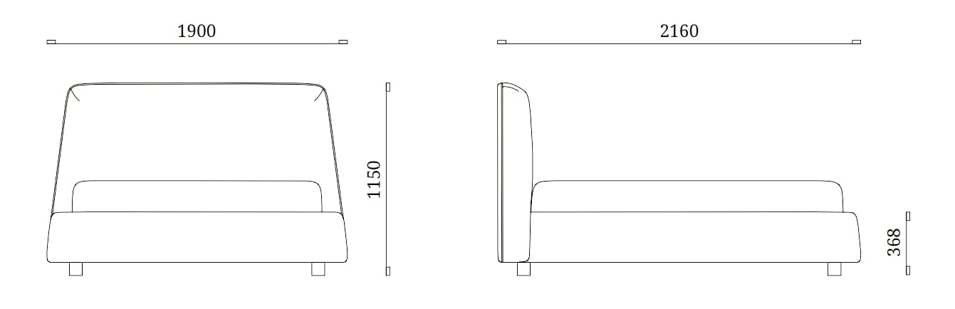 Двуспальная кровать из ткани с мягким изголовьем Febal Casa BELLINI ARCH-00153096 - Вид №2