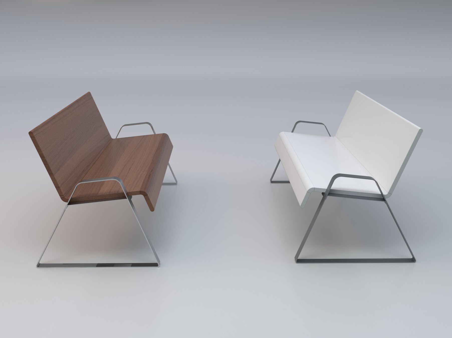 Стальная и деревянная скамья со спинкой Viscio Urban Design STRATO ARCH-00025168