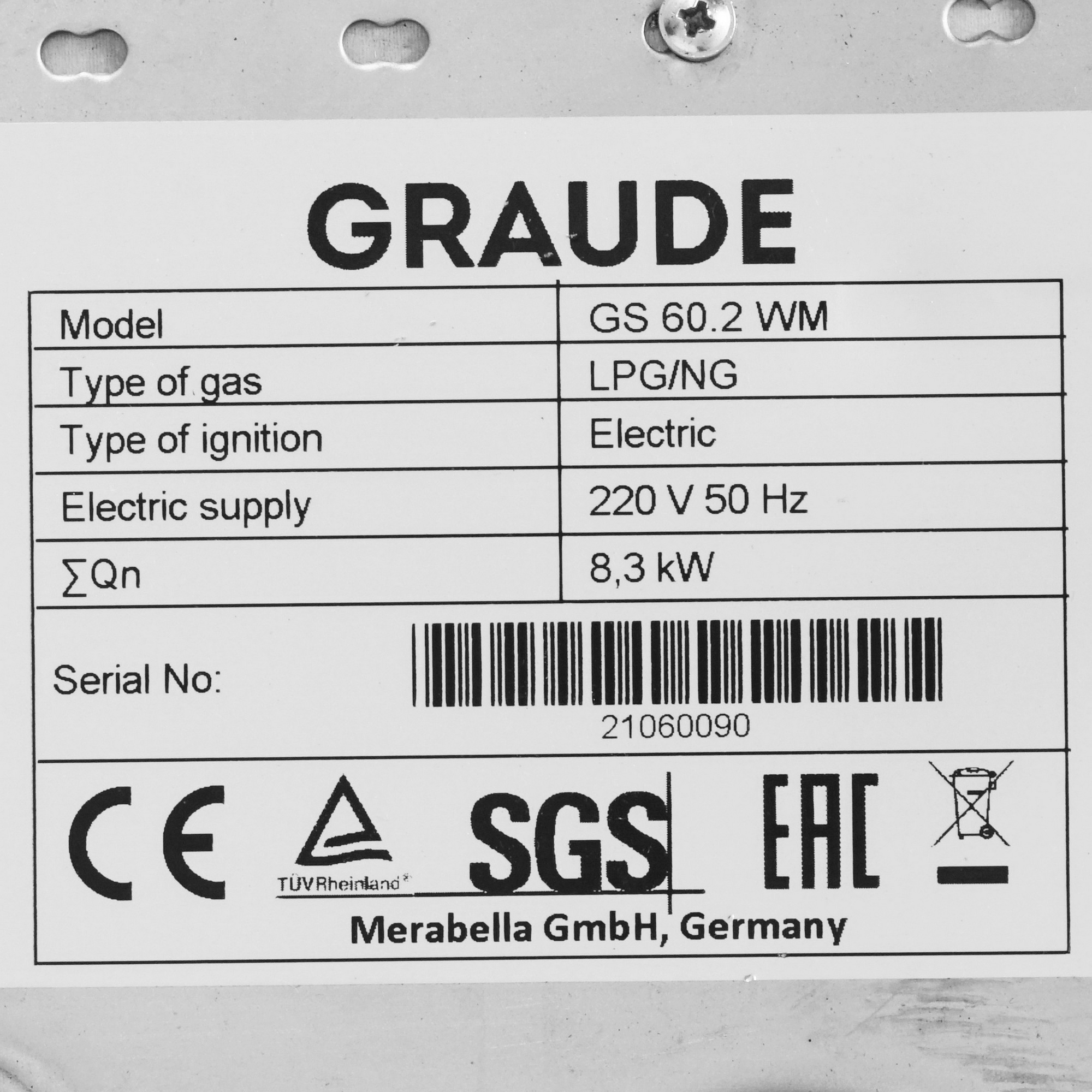 8157937 Газовая варочная поверхность Graude GS 60.2 WM STDN-0103472 - Вид №3