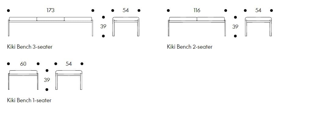 Мягкая скамейка из ткани Artek Kiki ARCH-00026373 - Вид №3