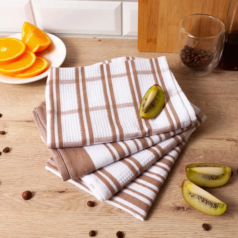 Набор полотенец вафельных Belezza Мумбай 40x60 см цвет бежевый 4 шт STLM-2062487 - Вид №2