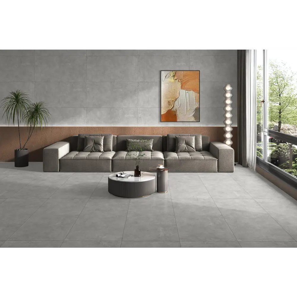 Глазурованный керамогранит Dalasso 60x120 см 1.44 м² гладкий цвет серый 89419671 STLM-2002247 Santreyd - Вид №3