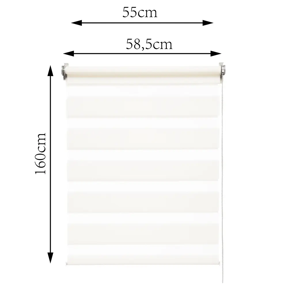 Штора рулонная день-ночь Inspire Moscou 55x160 см белая White 0 STLM-2105051 - Вид №3