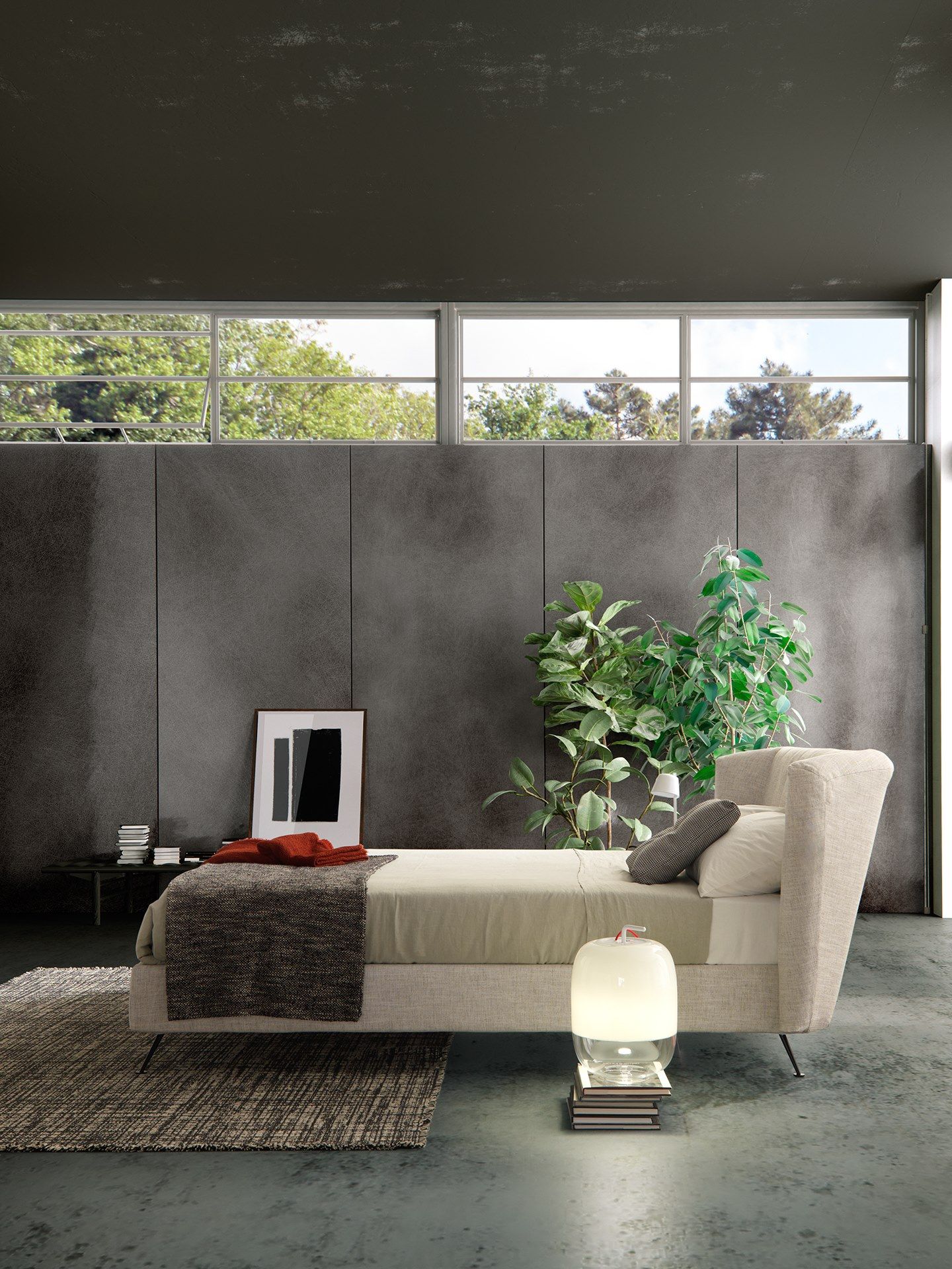 Двуспальная кровать с тканевой подкладкой VALENTINI ARCH-00021947 - Вид №1