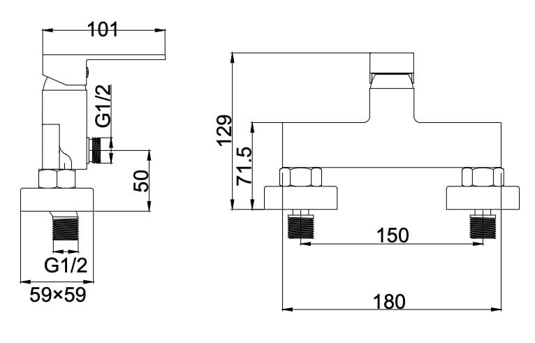 Однорычажный смеситель для душа с ручным душем Lablù гидро ARCH-00143961 - Вид №2